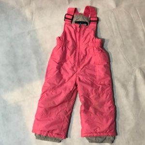 Girls snow pants xxs 2T pink bib style